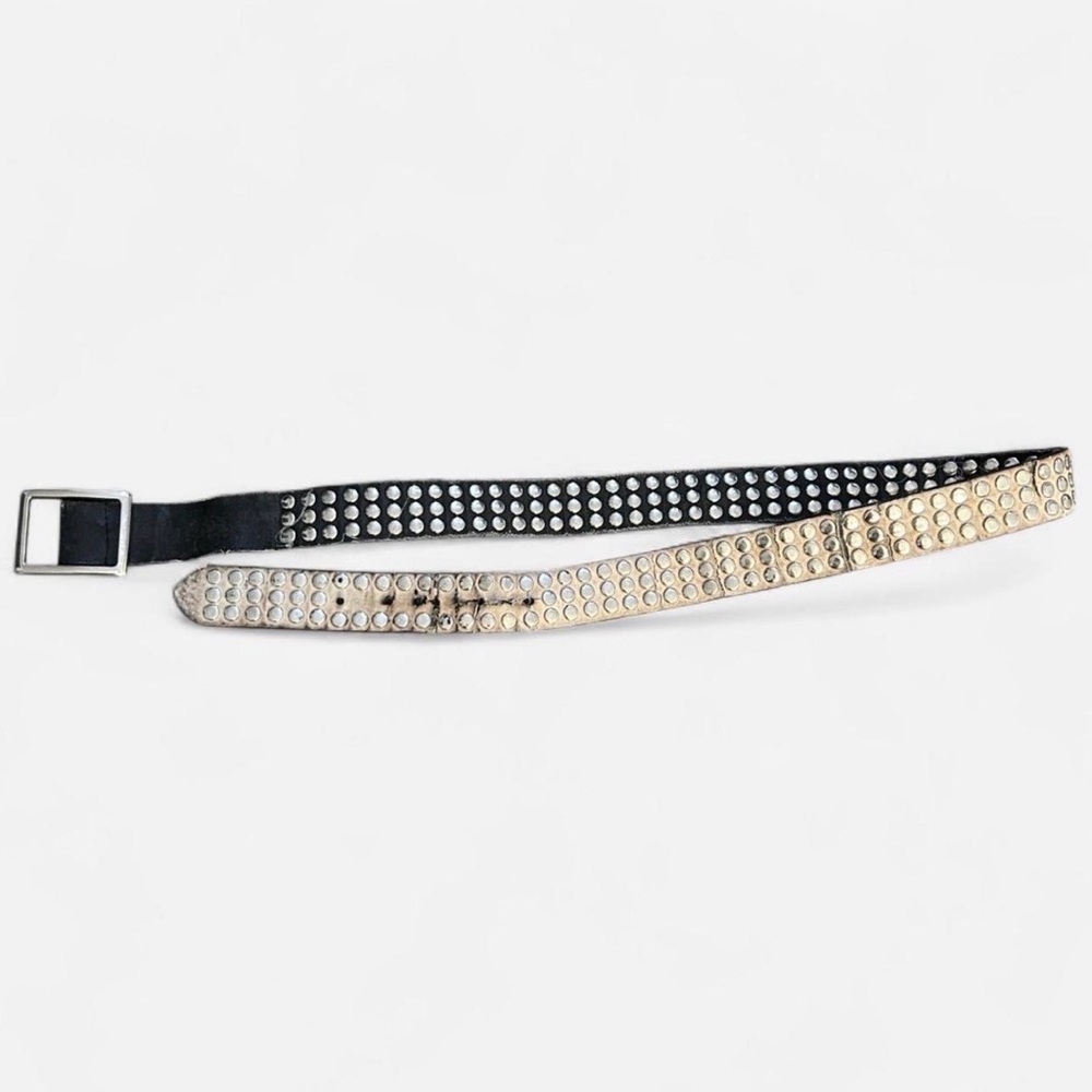 Studded Three Row Mens Studded Black Belt Sz Large (40.5)